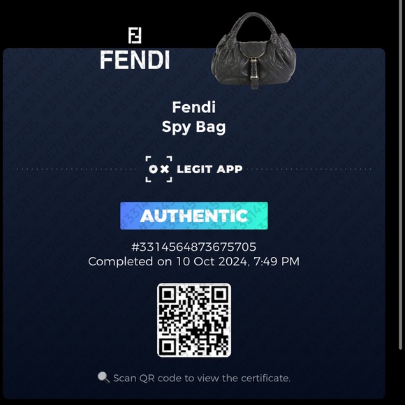 Authentic / Pre-loved - Fendi Zucca Tortuga Leather Spy Satchel Bag - Picture 15 of 15